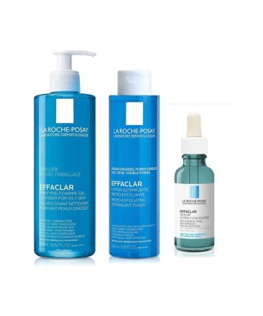 La Roche Posay Effaclar Anti-Stain Peeling Serum 40 ml Cleansing Gel 400 ml and Tonic 200 ml