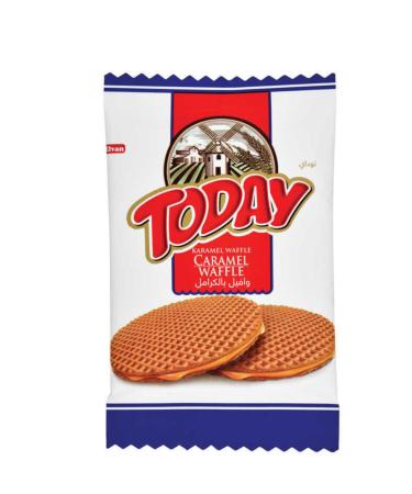 Elvan Today Caramel Waffle 22 gr 24 Pieces 1 Box)