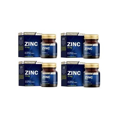 Nutraxin Zinc 15 mg 100 Tablets X4 Pieces