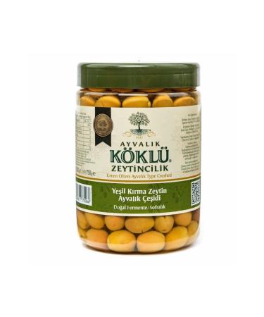 Rooted Olive Farming Ayvalik Green Cracked Olives 1000 cc
