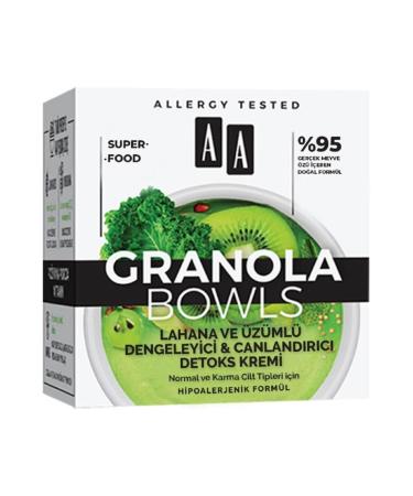 AA Cosmetics Granola Bowls Kale & Raisin Balancing & Revitalizing Detox Cream 50ml