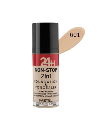 Pastel 24h Non-stop 2 In 1 Foundation And Concealer 601 - 30 Ml