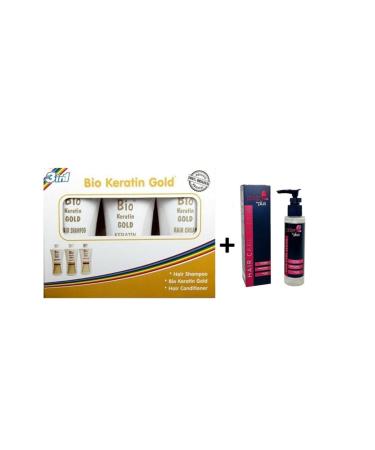 Bio Keratin Gold Brazilian Blow Dry 3-Piece Set - Shampoo + Conditioner + Keratin