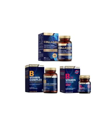 Nutraxin Supplement 30 Tablets + Vitamin B12 60 Sublingual Tablets + Vitamin B Complex 60 Tablets