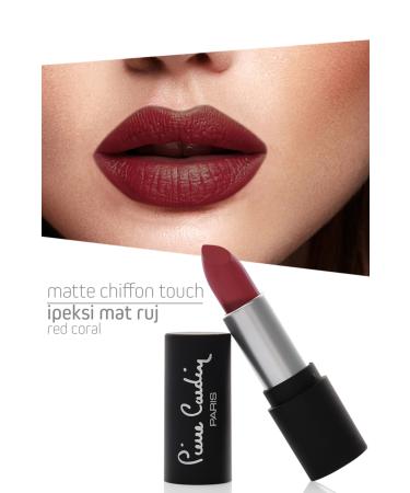 Pierre Cardin Matte Chiffon Touch Lipstick - Red Coral -188 - Buy Online on GoSupps.com