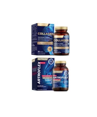 Nutraxin Hydrolyzed Collagen Hyaluronic Acid 30 Tablets + Type 2 Collagen Containing Artroflex Hya-c- 90 Tablets