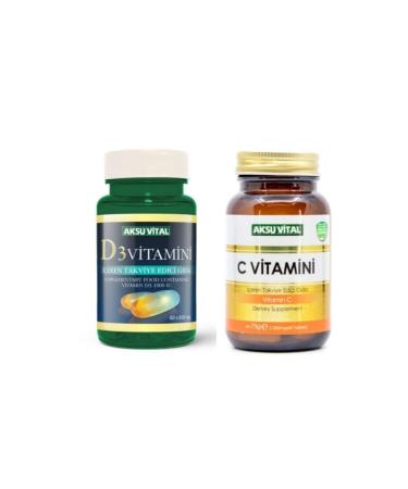 Aksu Vital Vitamin D3 60 Softgel + Vitamin C 60 Tablet 1250 mg