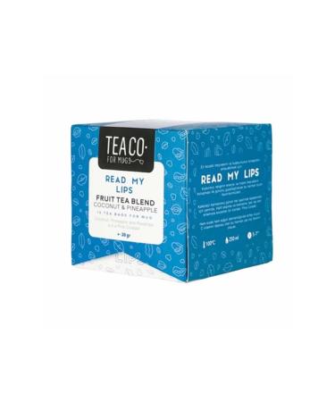 TEA CO - Read My Lips - Coconut and Pineapple Fruit Tea - Tea Bag Box - 30gr
