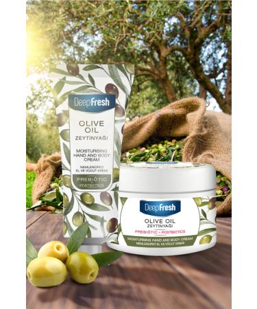 Deep Fresh Prebiotic Moisturizing Hand and Body Cream Olive Oil 50ml and 250ml - Buy Online on GoSupps.com