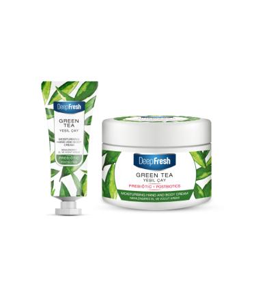 Deep Fresh Prebiotic Moisturizing Hand and Body Cream Green Tea 50 Ml and 250 Ml