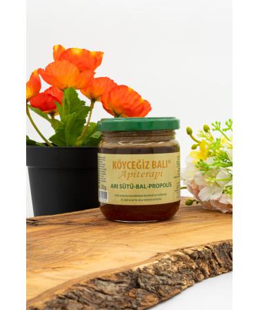 kb koycegiz honey Royal Jelly Honey Propolis Mixture 250 g Glass Jar 3 in 1