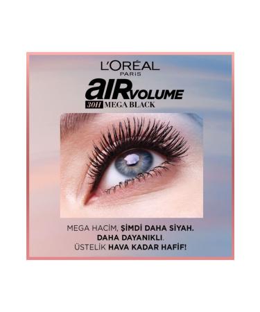 L'Oreal Paris Loreal Air Volume 30h Mega Black Mascara - Buy Online on GoSupps.com
