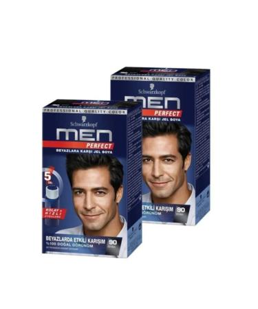 Schwarzkopf Hidden Beauty Perfect Men's Hair Dye No: 90 Black 2 Pieces
