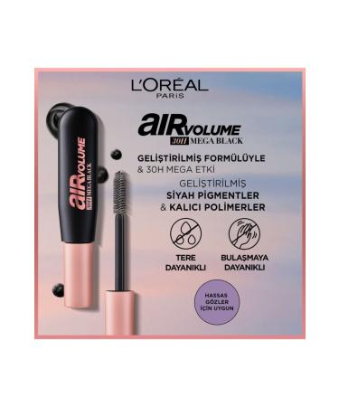 L'Oreal Paris Loreal Air Volume 30h Mega Black Mascara - Buy Online on GoSupps.com
