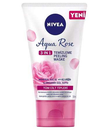 NIVEA Aqua Rose 3 in 1 Cleansing Peeling Mask 150 Ml Mdbeauty.