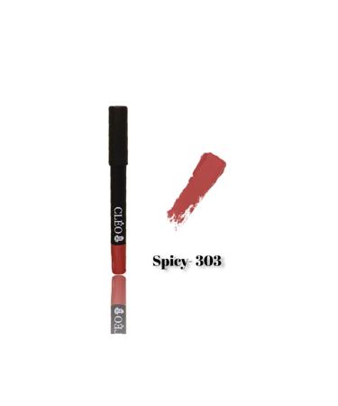 Cleo Cosmet cs 24 Hour Waterproof Matte Lipstick Crayon Spicy - Dark Pink 303 - Buy Online on GoSupps.com