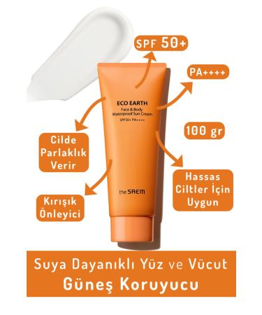 The Saem Waterproof Face & Body Sunscreen 100 gr - Eco Earth Face & Body Waterproof SPF 50+ and PA++++ - Buy Online on GoSupps.com