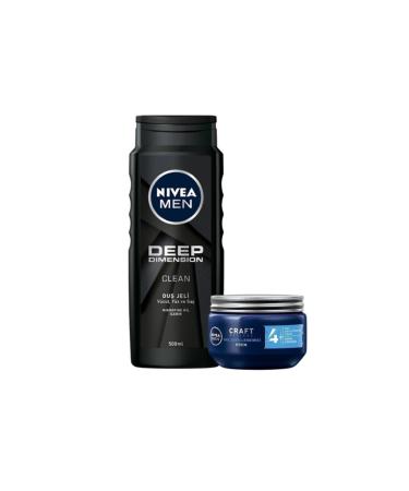 NIVEA Men Deep Shower Gel 500 ml Men Hair Styling Cream 150 ml