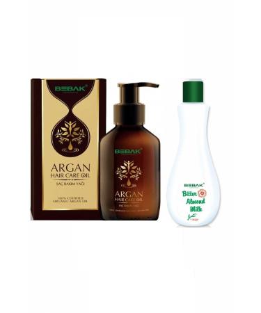 Bebak Argan Hair Care Oil 100 Ml + Bitter Almond Milk 120 Ml Red