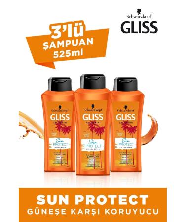Gliss Schwarzkopf Gliss Sun Protect Shampoo 525 Ml X 3 Pieces - Buy Online on GoSupps.com