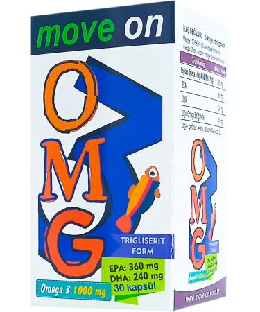 Move On Omega 3 1000 Mg (FISH OIL) Epa 360 /dha 240. 30 Capsules