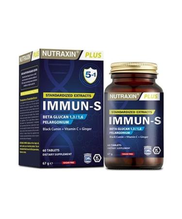 Nutraxin Immun-s 60 Capsules Vitamin C + Black Cumin + Ginger