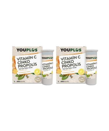 Youplus 2 Vitamin C Zinc Propolis 20 Effervescent Tablets