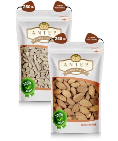 Antep Bazaar Raw Sunflower Seeds 250 Gr. | Apricot Kernels 250 Gr.