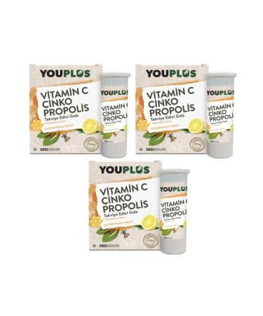 Youplus Vitamin C Zinc Propolis 20 Effervescent Tablets 3 Pieces