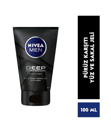 NIVEA Super Men Deep Dimension Face and Beard Super Cleansing Gel 100..ml.  - Buy Online on GoSupps.com