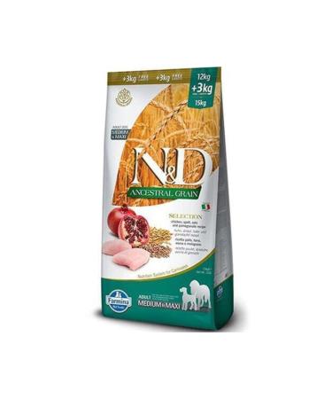 N & D Nd Low Grain Chicken Pomegranate Medium and Large Breed Dog Food 12 + 3 Kg