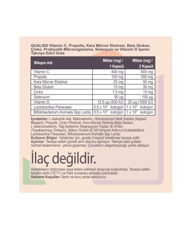 Qualiss Q More 60 Capsules Vitamin Cd Propolis Probiotic Zinc Selenium Containing Supplementary Food - Buy Online on GoSupps.com
