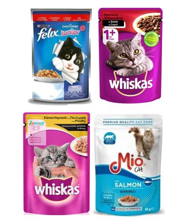 FEL X Baby Beef with Meat 85g Whiskas Baby Chicken 100gr Whiskas with Beef 100 G Mio with Salmon 85 G