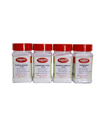 CANKAT SPICES Powdered Sugar Vanilla Sugar Baking Soda Baking Powder Set of 4
