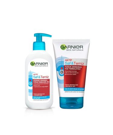 Garnier Pure&Clean Pore Purifying Facial Cleansing Gel + Intensive Purifying Facial Cleanser