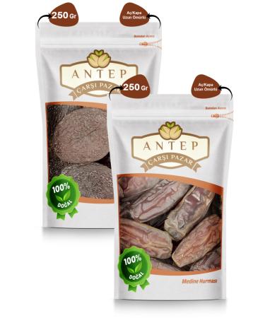 Antep Bazaar Sunday Sun Dried Apricot Jumbo Kabaash 250 Gr. | Medina Dates 250 Gr.