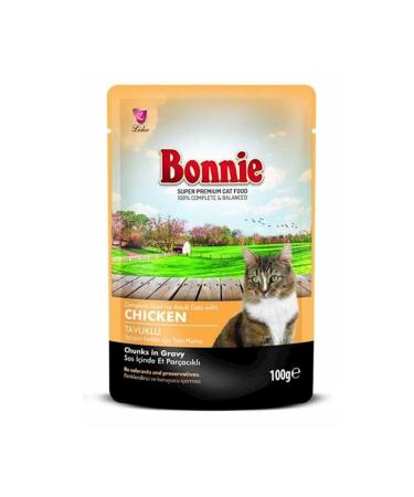 Bonnie Chicken Pouch Gravy Adult Cat Canned Food 100 Gr X20'li