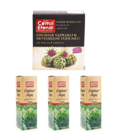 Cemil Efendi Artichoke Tea and Artichoke Juice Herbal Package That Regulates Liver Values