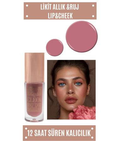 Cleo Cosmetics- Natural Looking Lasting All Day Blush & Lipstick (LIP&CHEEK) Dusty Rose - Buy Online on GoSupps.com