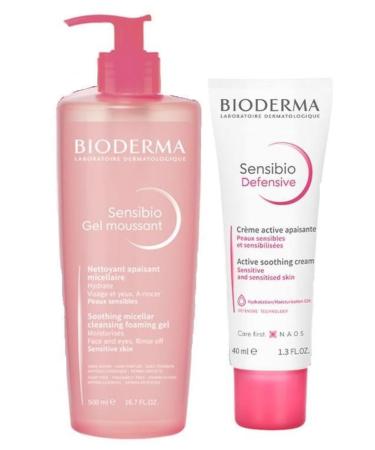 Bioderma Sensibio Gel Moussant Foaming Gel 500 Ml + Sensibio Defensive Cream 40 Ml