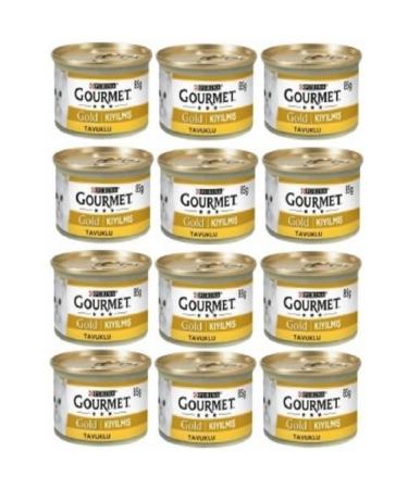 Gourmet Gold Canned Cat Food with Minced Chicken 85 Gr 12 Pieces