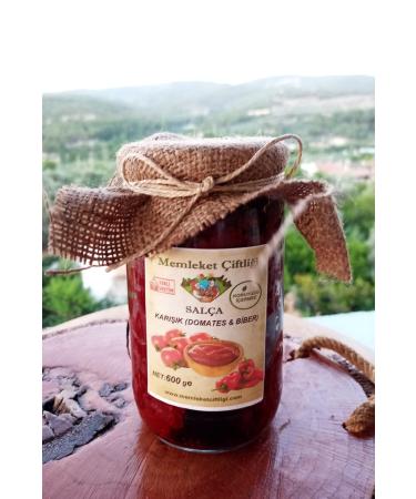Memleket Farm Mixed Tomato-Pepper Paste 600 gr Dessert Glass Jar