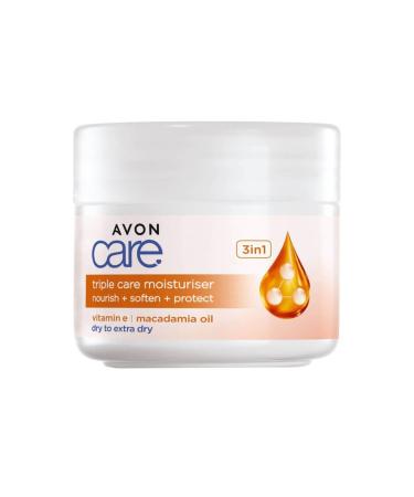 Avon Care 3 in 1 Face Cream for Very Dry Skin with Macadamia Oil and Vitamin E 100 Ml.