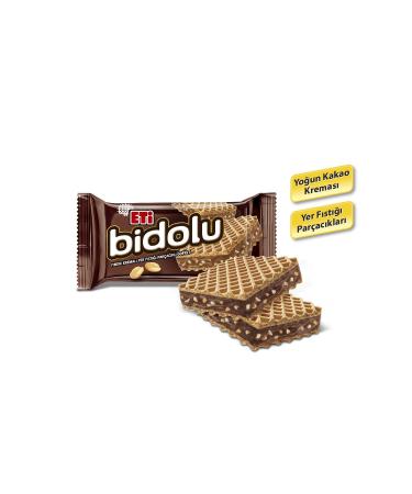 Eti Bidolu Hazelnut Cream Peanut Piece Wafer 81 g x 12 Pieces - Buy Online on GoSupps.com
