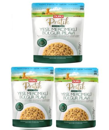 Duru Practical Green Lentil Bulgur Pilaf 250 Gr X 3 Pieces 3 Minute Ready Meal