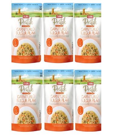 Duru Practical Bulgur Pilaf with Garnish 250 Gr X 6 Pieces 3 Minute Ready Meal