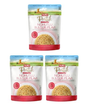 Duru Practical Chickpea Bulgur Pilaf 250 Gr X 3 Pieces 3 Minute Ready Meal