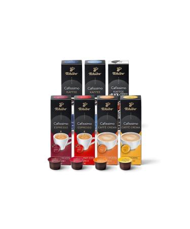 Tchibo Cafissimo Trial Set Caff Crema Espresso and Kaffee 70 Pieces (7x10 Coffee Capsules)