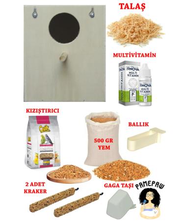 PAMEPAW Budgie Nest Set with Heater Food Supplement