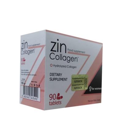 Zin Collagen Women's Hair Growth and Strengthening Food Supplement 90 Tablets